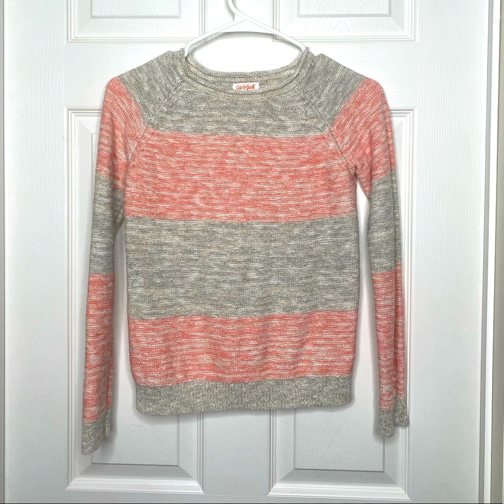 Gray and Pink Stripe Sweater Cat and Jack